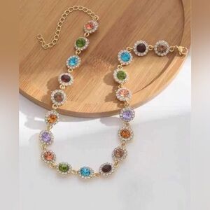 NWT Elegant Multicolor Crystal Necklace
